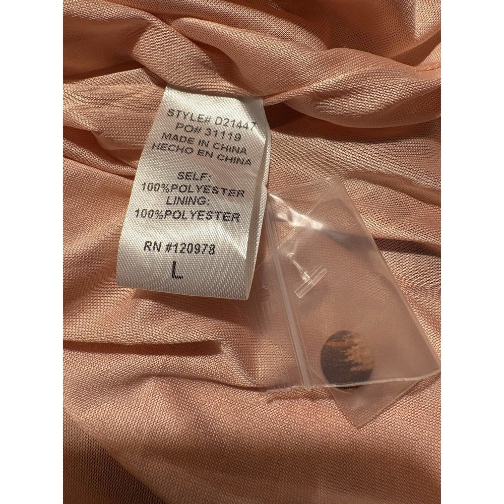 ENTRO Dress Size Large Spotted Chocolate Brown Rust Belted Button Cuff Boutique - Picture 8 of 8